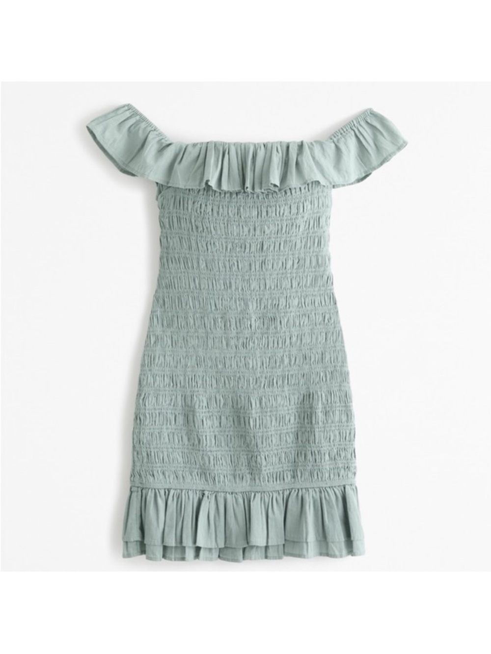 Abercrombie & Fitch Sage Off The Shoulder Smocked Mini Dress